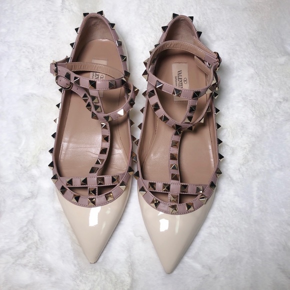 ❤️SOLD❤️Valentino rockstud belle cage flats 38.5 - Picture 1 of 9